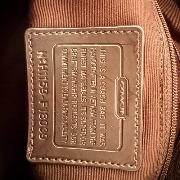 Authentic Coach Monogram Brown Small Shoulder/Wristlet Bag, Brown Lining - Picture 8 of 12